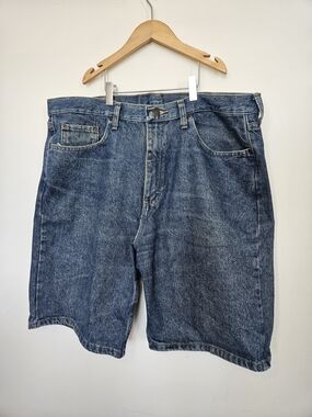 Wrangler Premium Quality Men's Denim Shorts Blue Relaxed Fit Size 38 Regular🔥